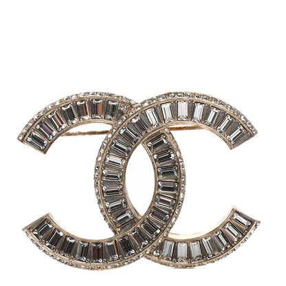 Chanel Baguette Crystal CC Brooch Gold 1 of 4