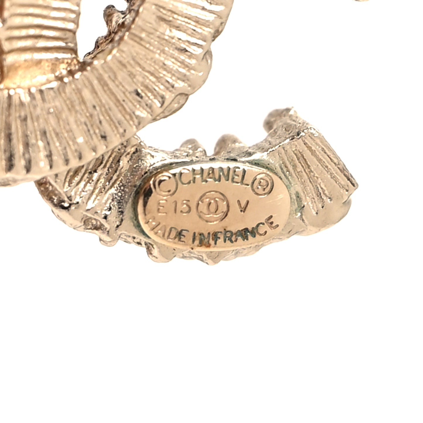 Enamel CC Baroque Earrings Black Gold