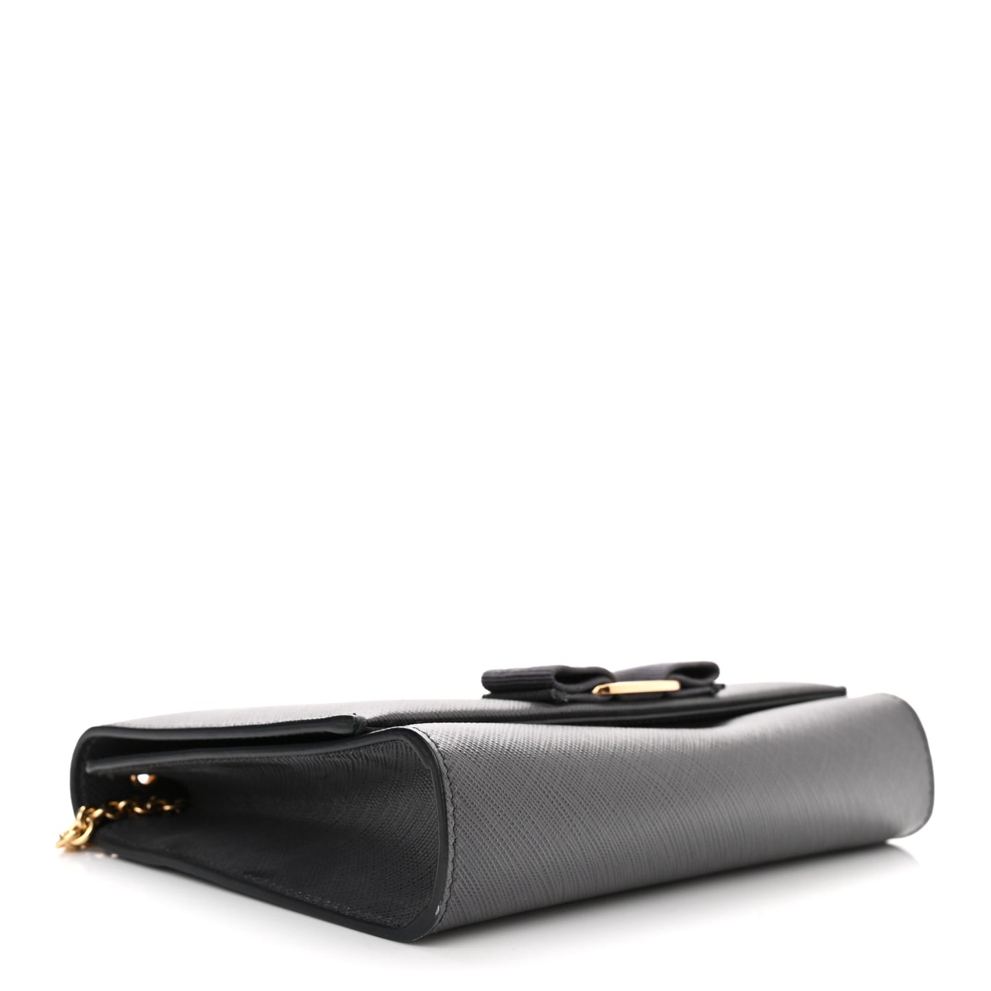 Printed Calfskin Ginny Shoulder Bag Dark Grey