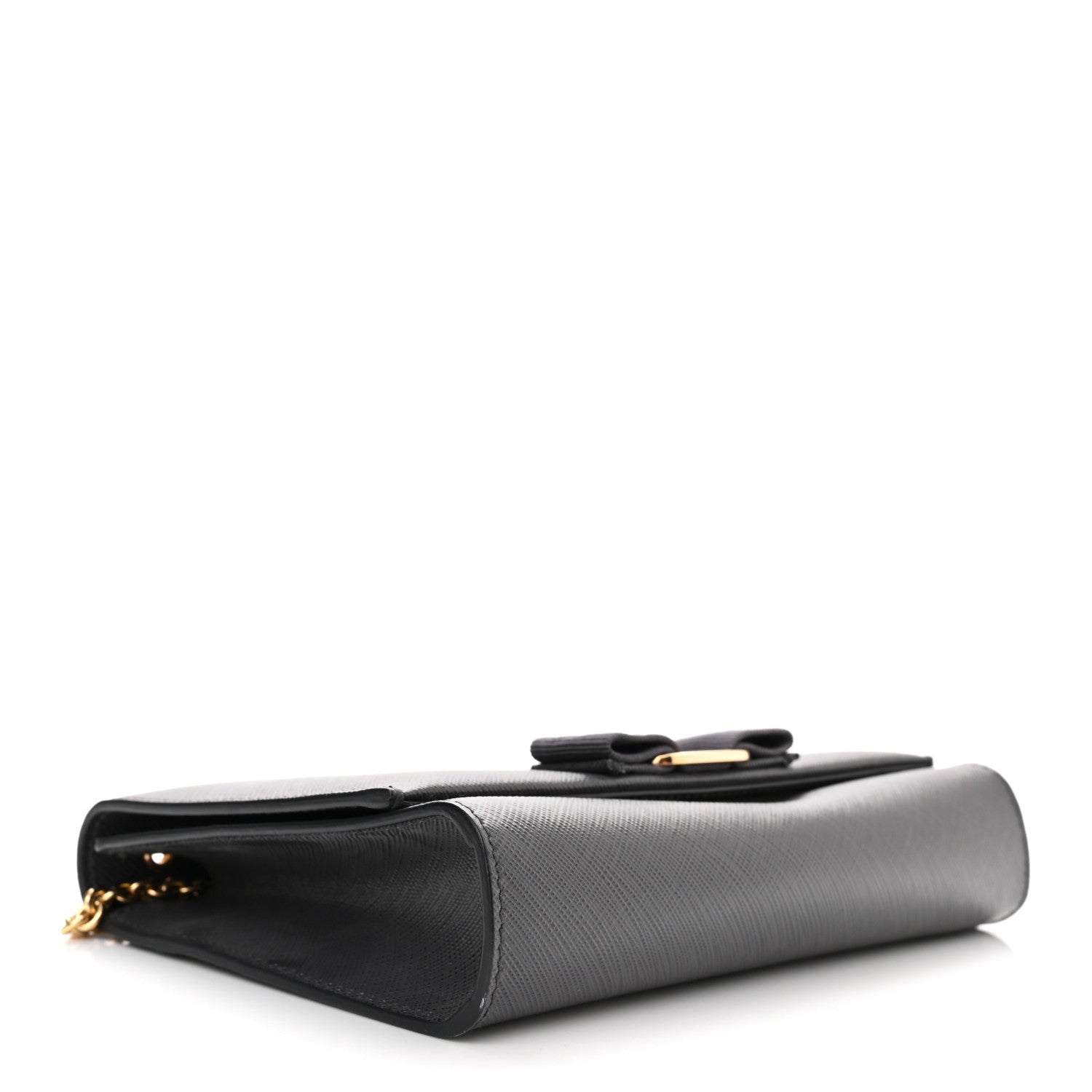 Salvatore Ferragamo Printed Calfskin Ginny Shoulder Bag Dark Grey 4 of 9