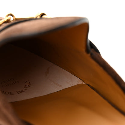 Gucci Suede Horsebit Platform Mules 37 Washed Brown 10 of 11