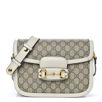Gucci GG Supreme Monogram Horsebit 1955 Shoulder Bag Beige Mystic White 1 of 11