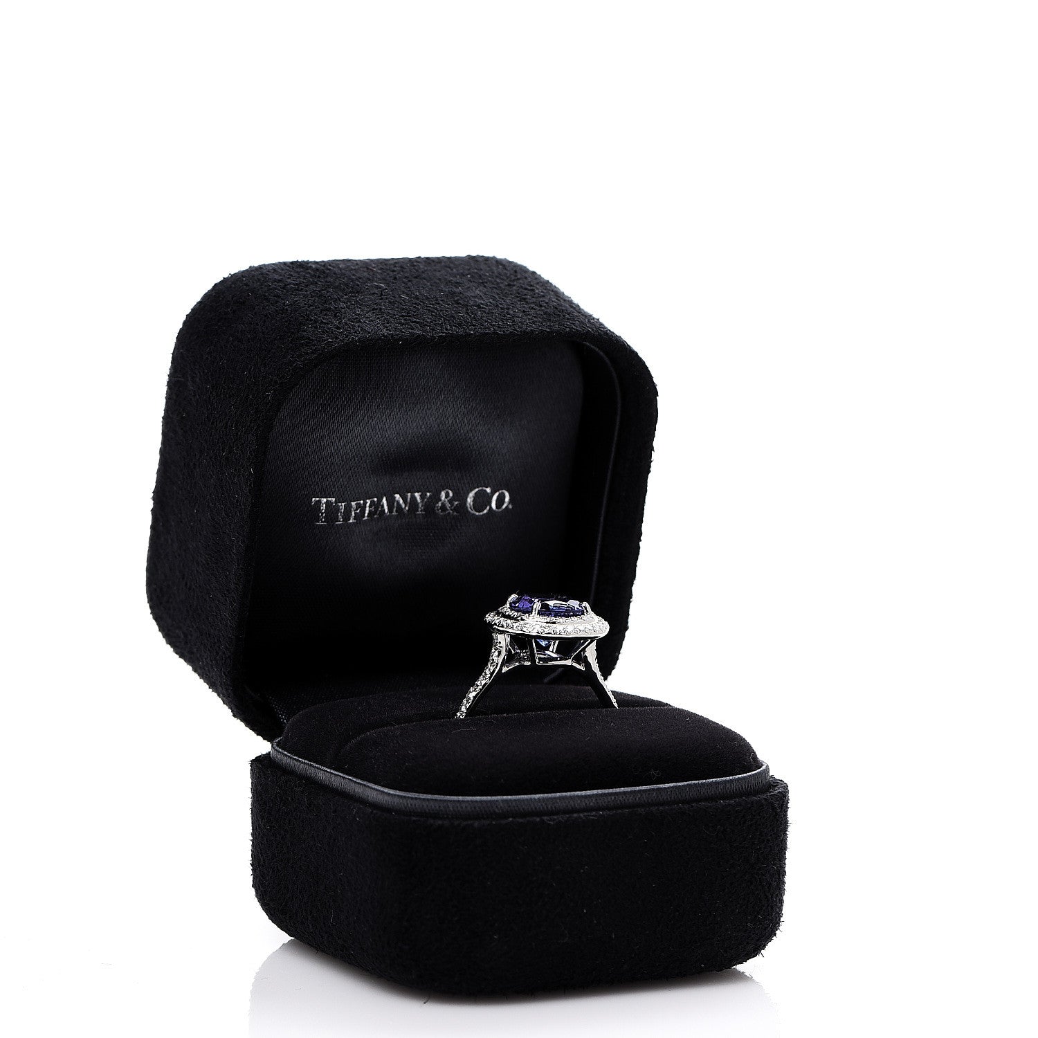 Tiffany Platinum Diamond Tanzanite Soleste Ring 54 6.75 6 of 6