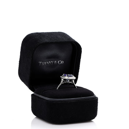 Tiffany Platinum Diamond Tanzanite Soleste Ring 54 6.75 6 of 6
