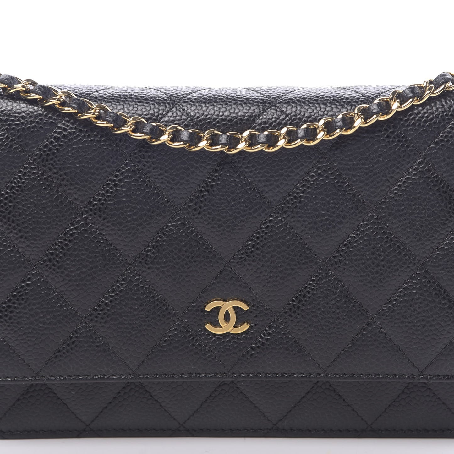 Caviar Quilted Wallet On Chain WOC Black