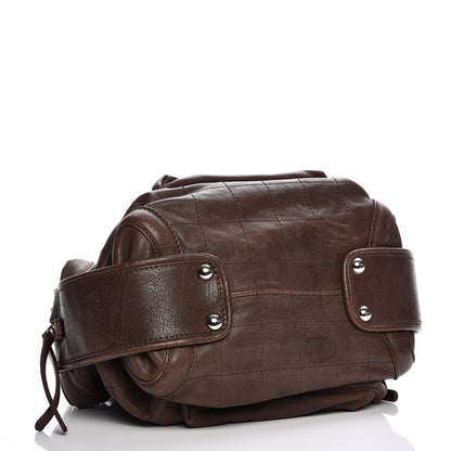Chanel Calfskin Square Stitch Round Bowling Bag Brown 8 of 14