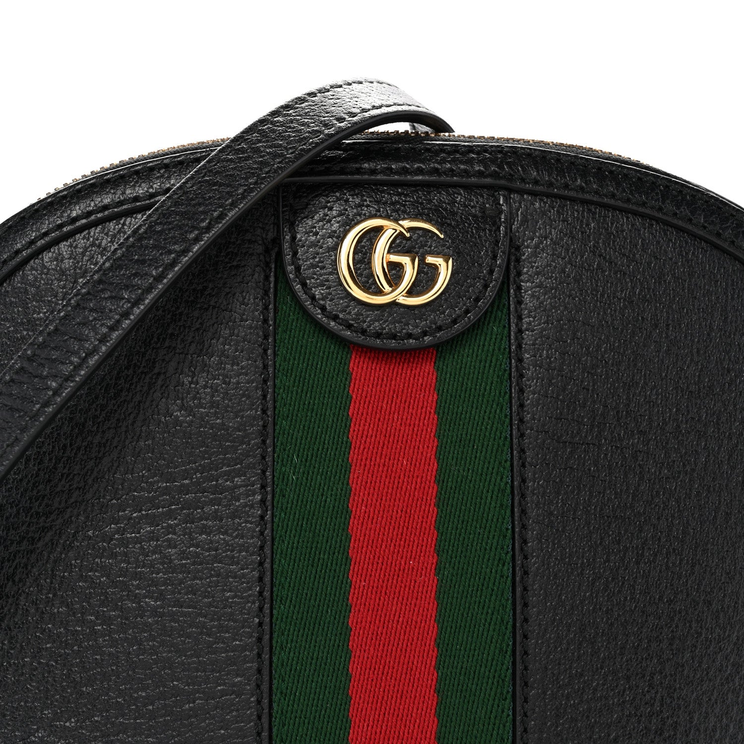 Gucci Calfskin GG Web Small Ophidia Dome Shoulder Bag Black 8 of 12
