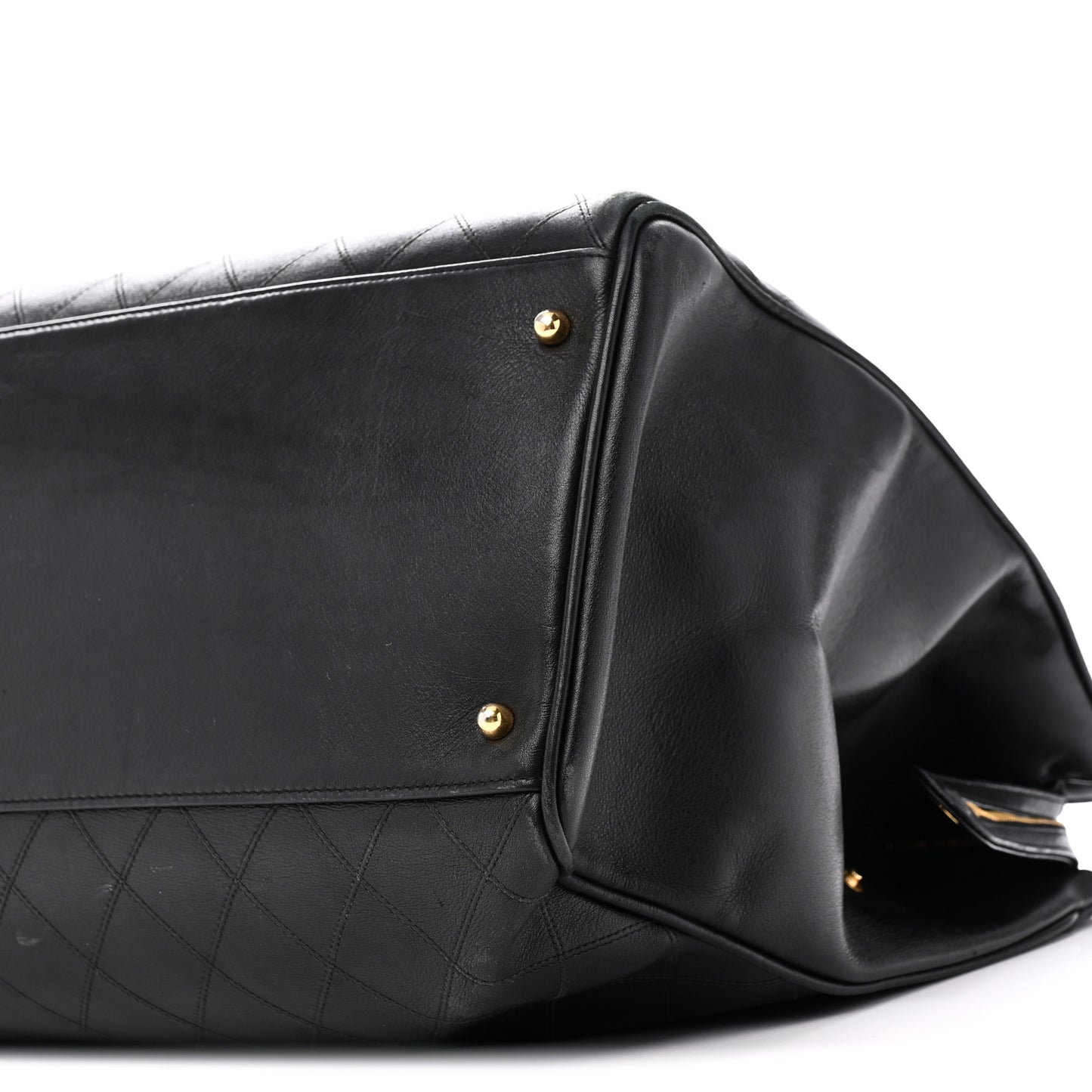 Calfskin Stitched XL Weekender Black