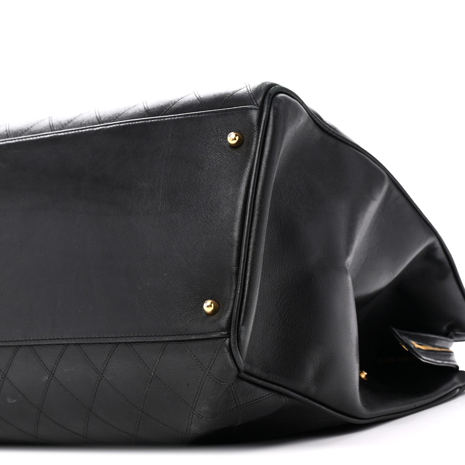 Chanel Calfskin Stitched XL Weekender Black 11 of 11