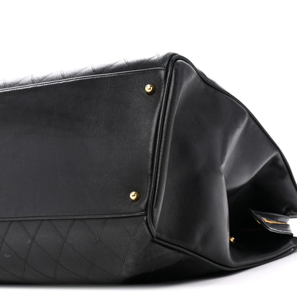 Chanel Calfskin Stitched XL Weekender Black 11 of 11