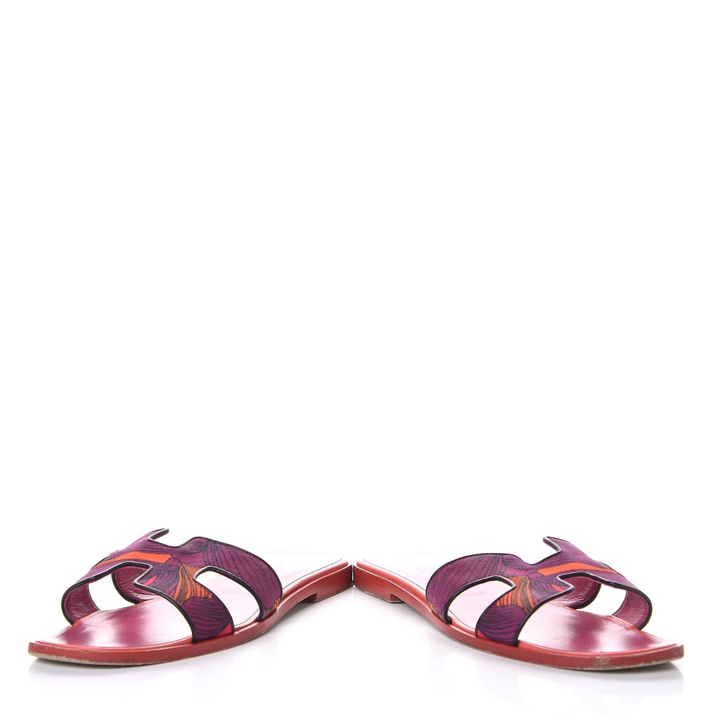 Cotton Canvas Iris Print Oran Sandals 39 Sorbet Black