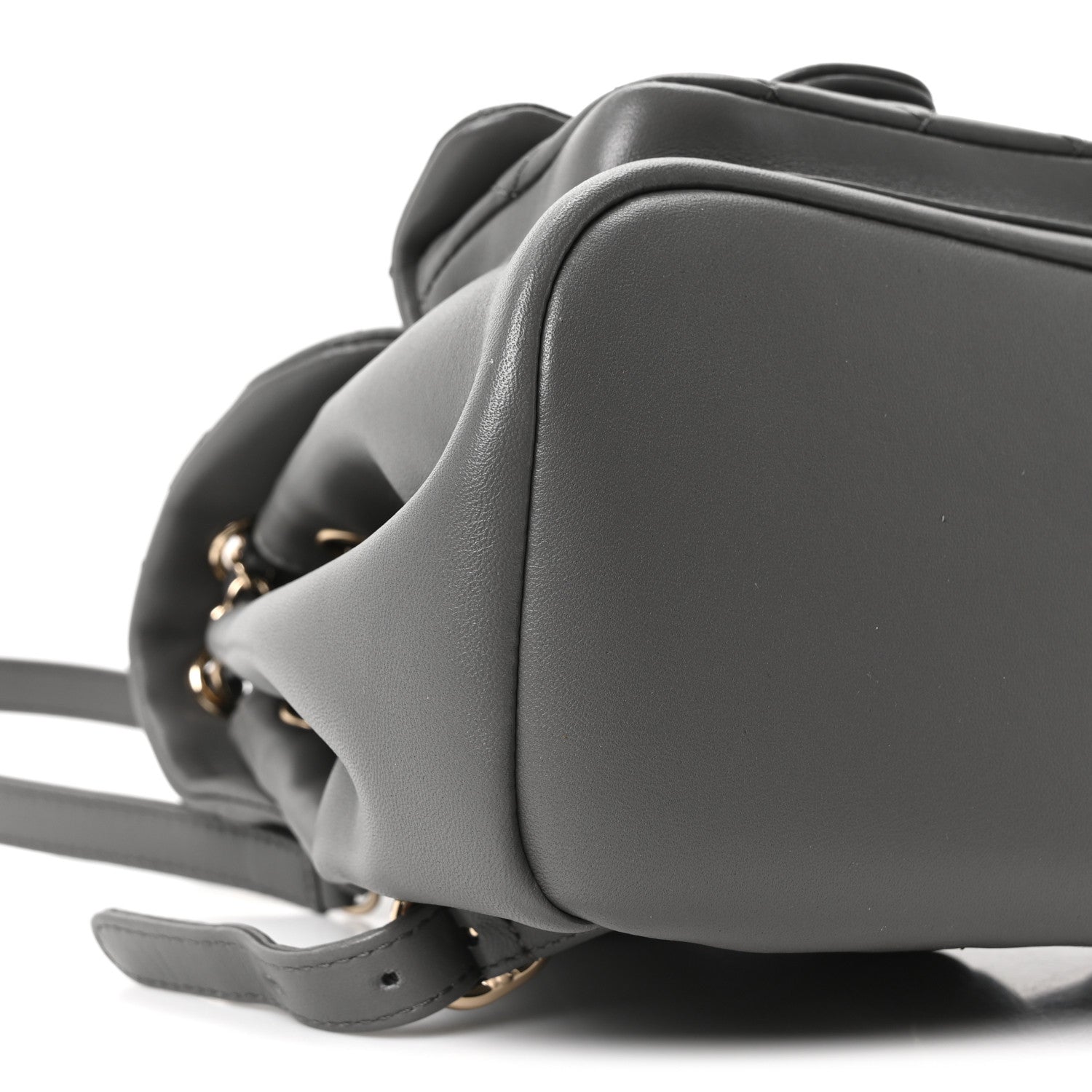 Chanel Lambskin Quilted Small Duma Drawstring Backpack Grey 8 of 9