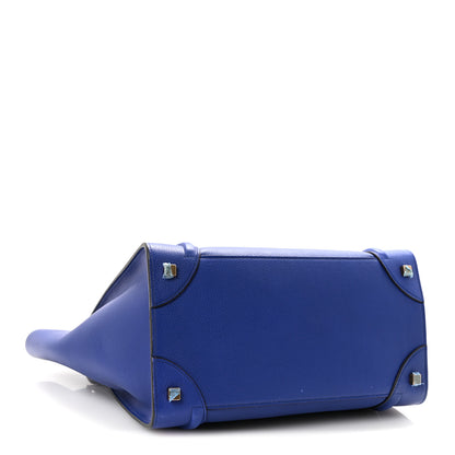 Celine Drummed Calfskin Mini Luggage Indigo 4 of 9