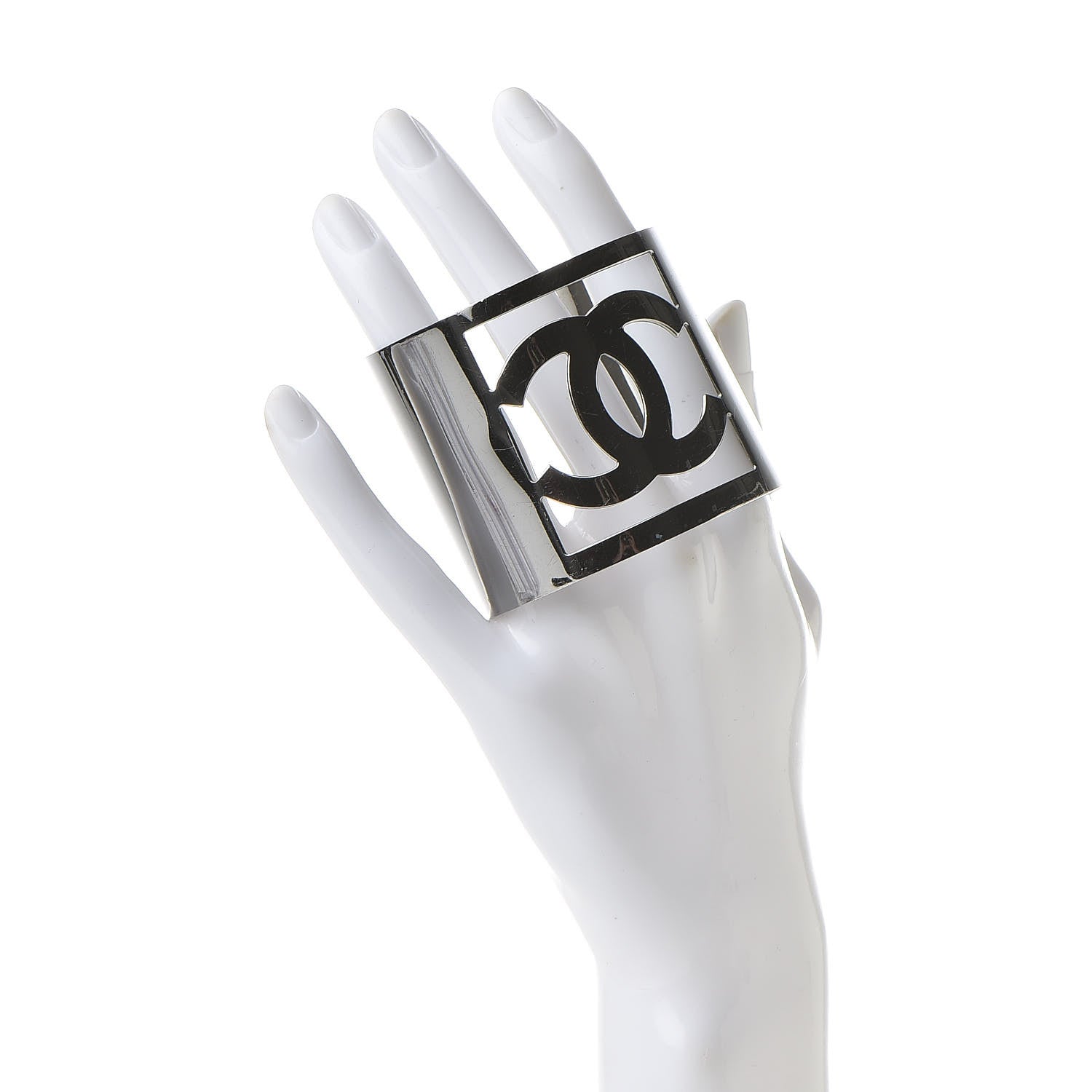 Chanel Metal CC Cuff Silver 2 of 5