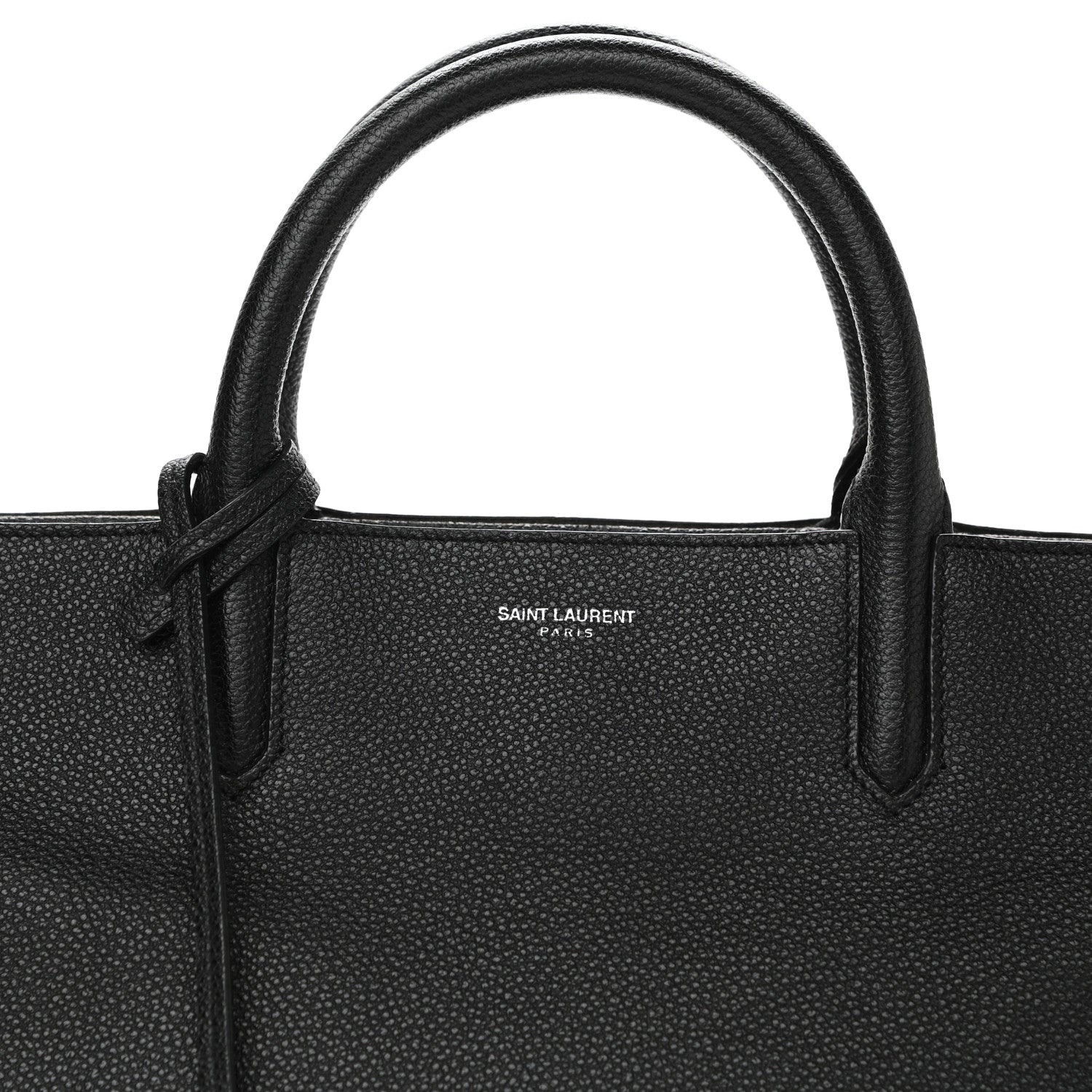 Saint Laurent Grained Calfskin Small Cabas Rive Gauche Black 8 of 17