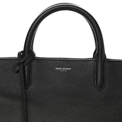 Saint Laurent Grained Calfskin Small Cabas Rive Gauche Black 8 of 17