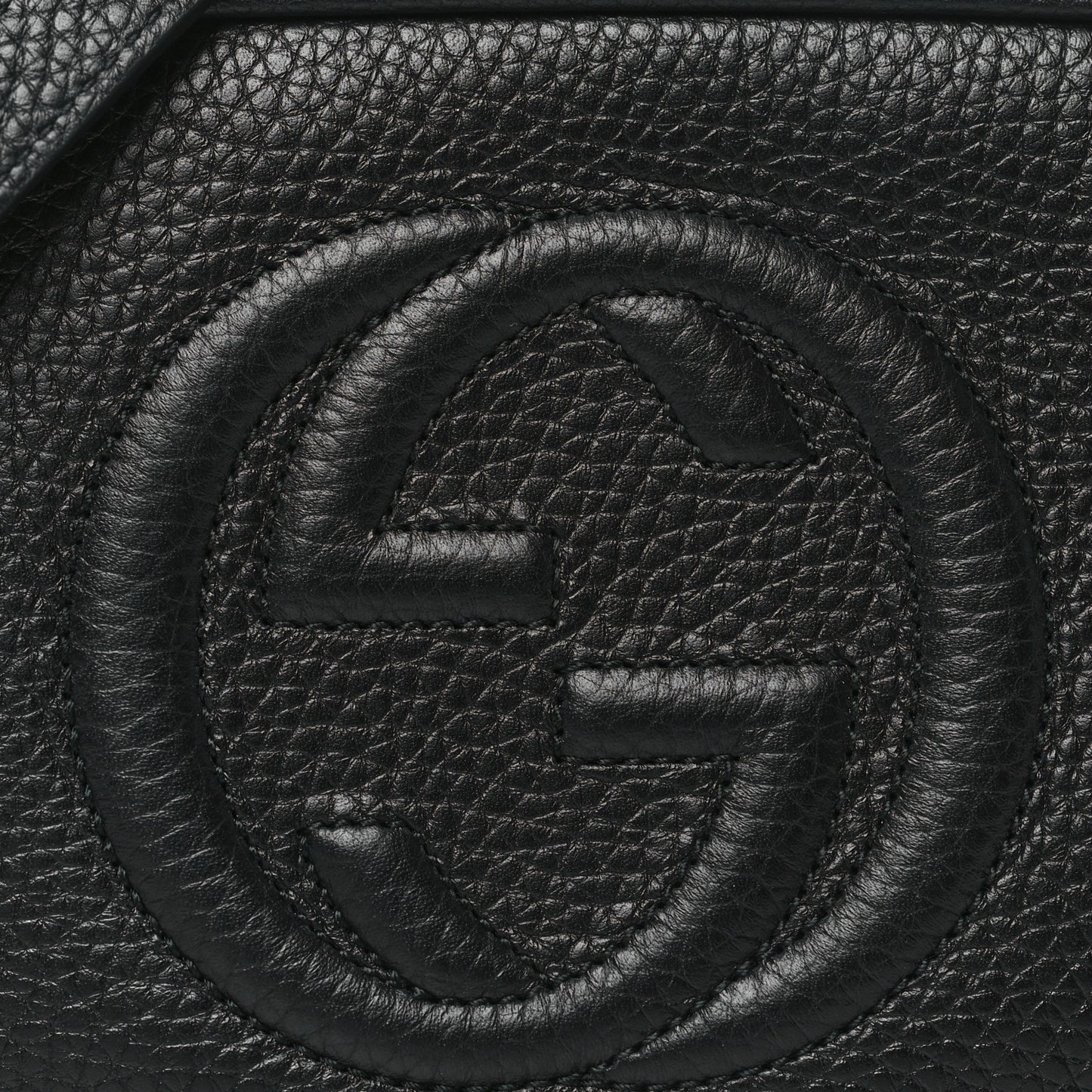Pebbled Calfskin Mini Soho Disco Bag Black