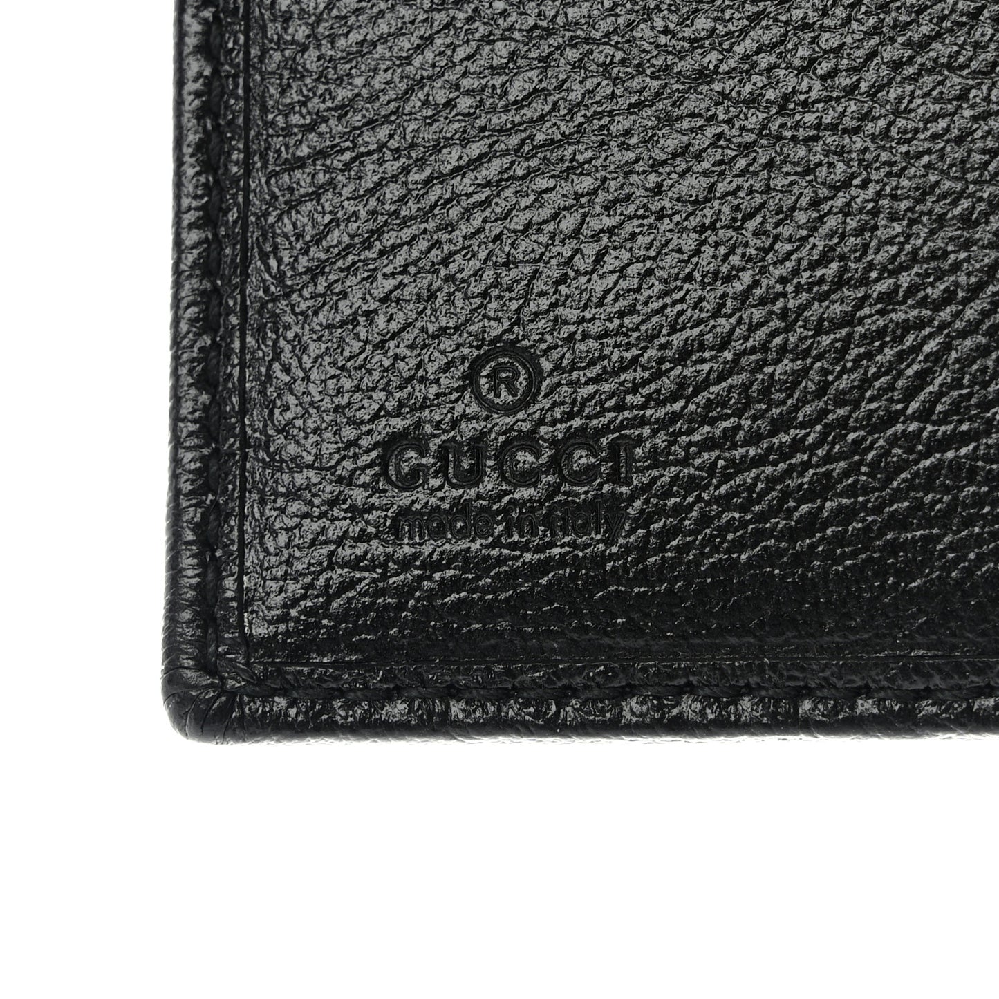 Textured Calfskin Web Rajah Trifold Black