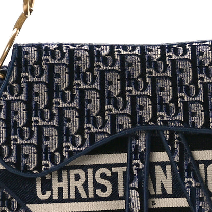 Christian Dior Velvet Oblique Saddle Bag Blue 8 of 13