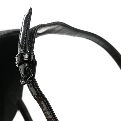 Saint Laurent Patent Cassandra 100 Ankle Strap Sandals 40 Black 9 of 11