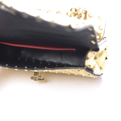Valentino Garavani Metallic Patent Small Rockstud Spike Shoulder Bag Gold 5 of 11