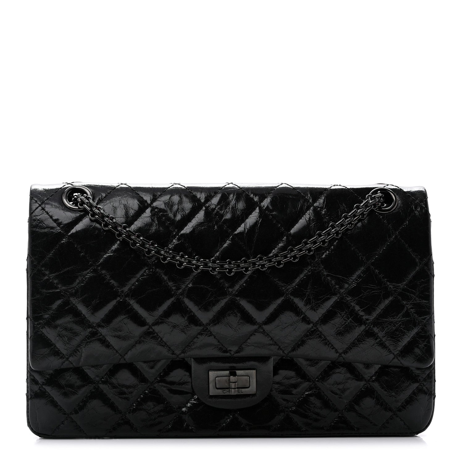 Chanel Metallic Aged Calfskin Quilted 2.55 Reissue 226 Flap So Black 1 of 10