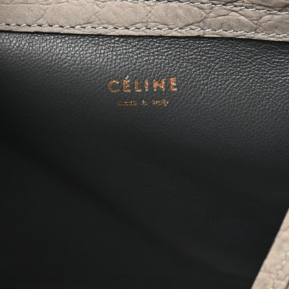 Celine Crocodile Embossed Nubuck Medium Phantom Luggage Grey 6 of 14