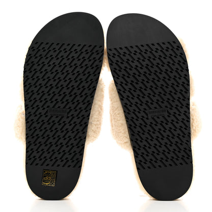 Hermes Woolskin Womens Chypre Sandals 39.5 Ecru 5 of 12