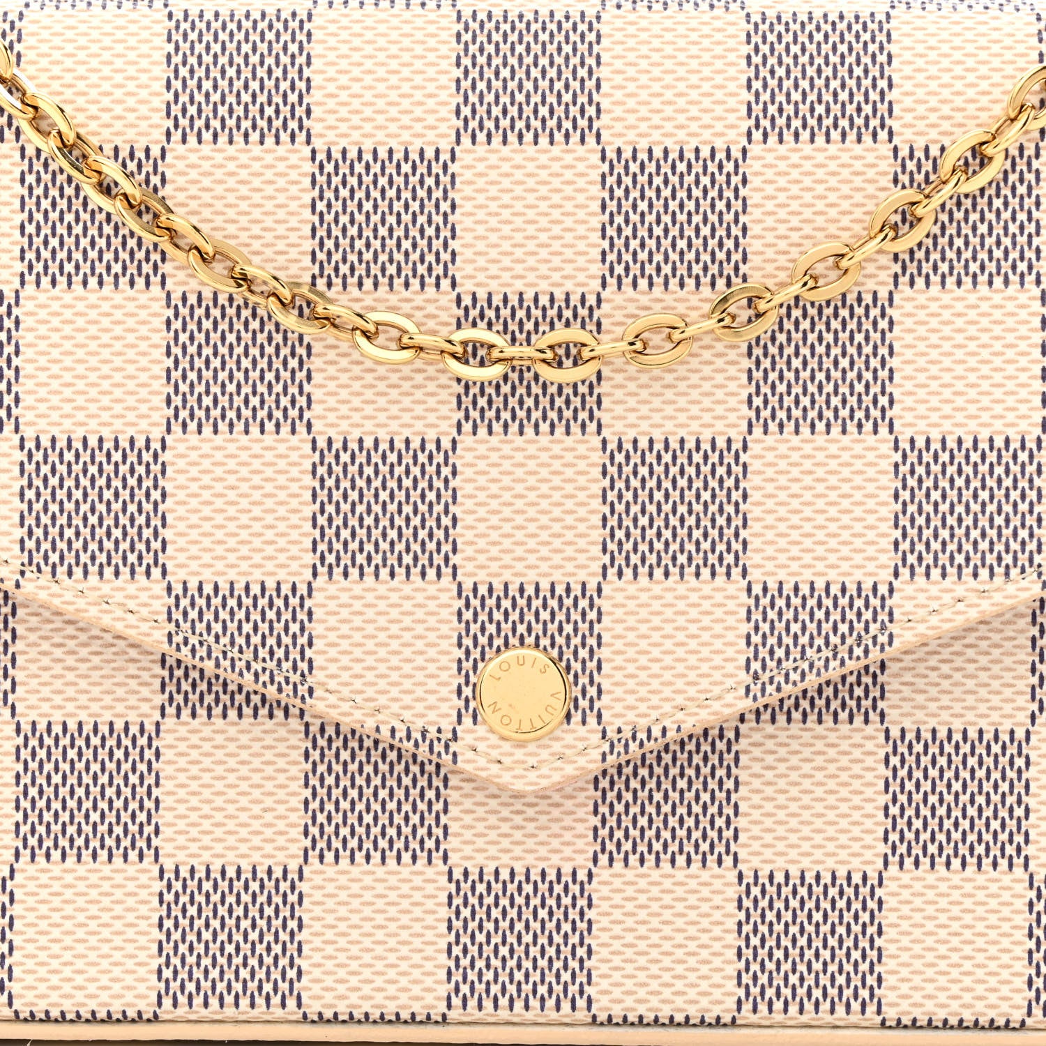 Louis Vuitton Damier Azur Pochette Felicie Chain Wallet Rose Ballerine 11 of 14