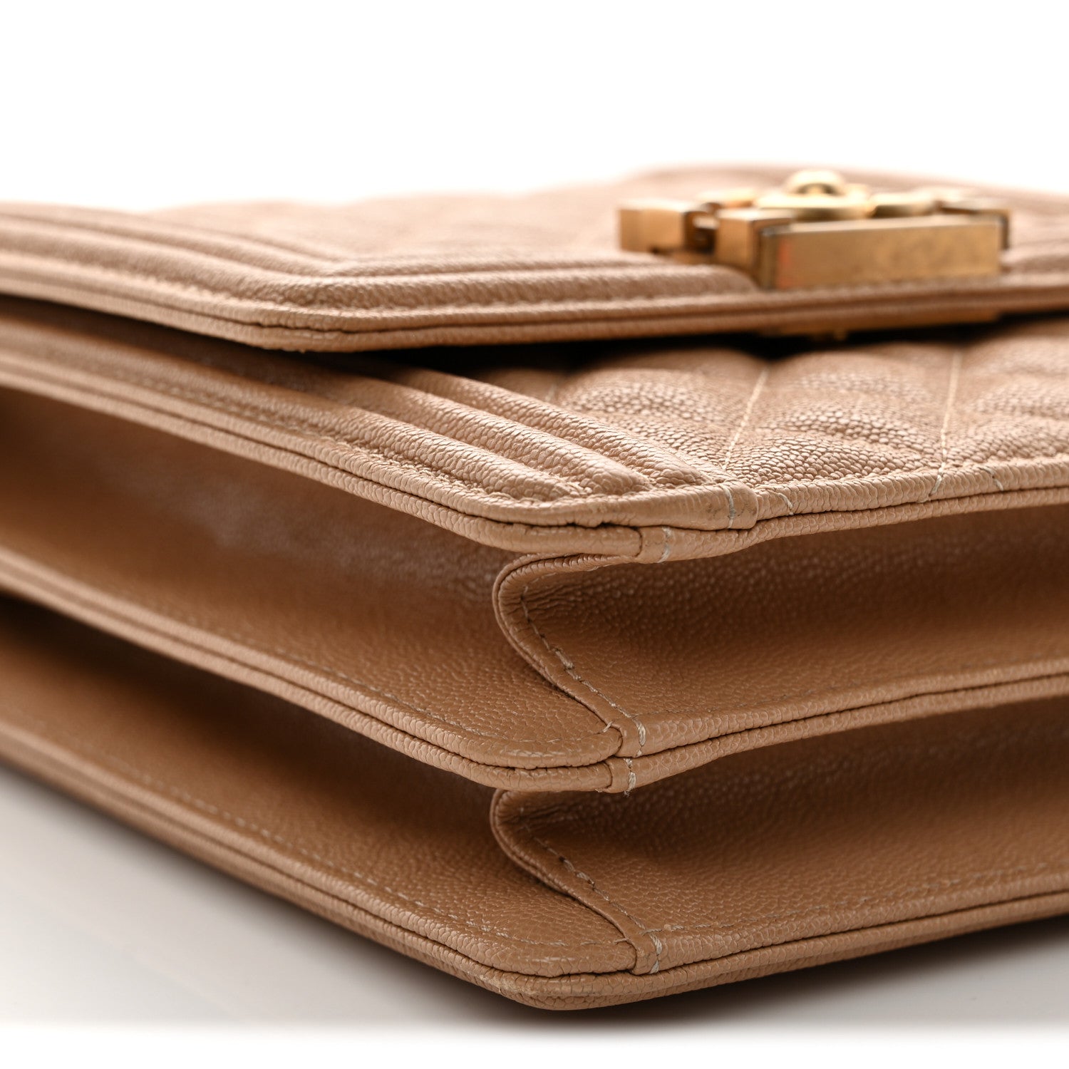 Chanel Caviar Quilted North South Boy Flap Beige 9 of 10