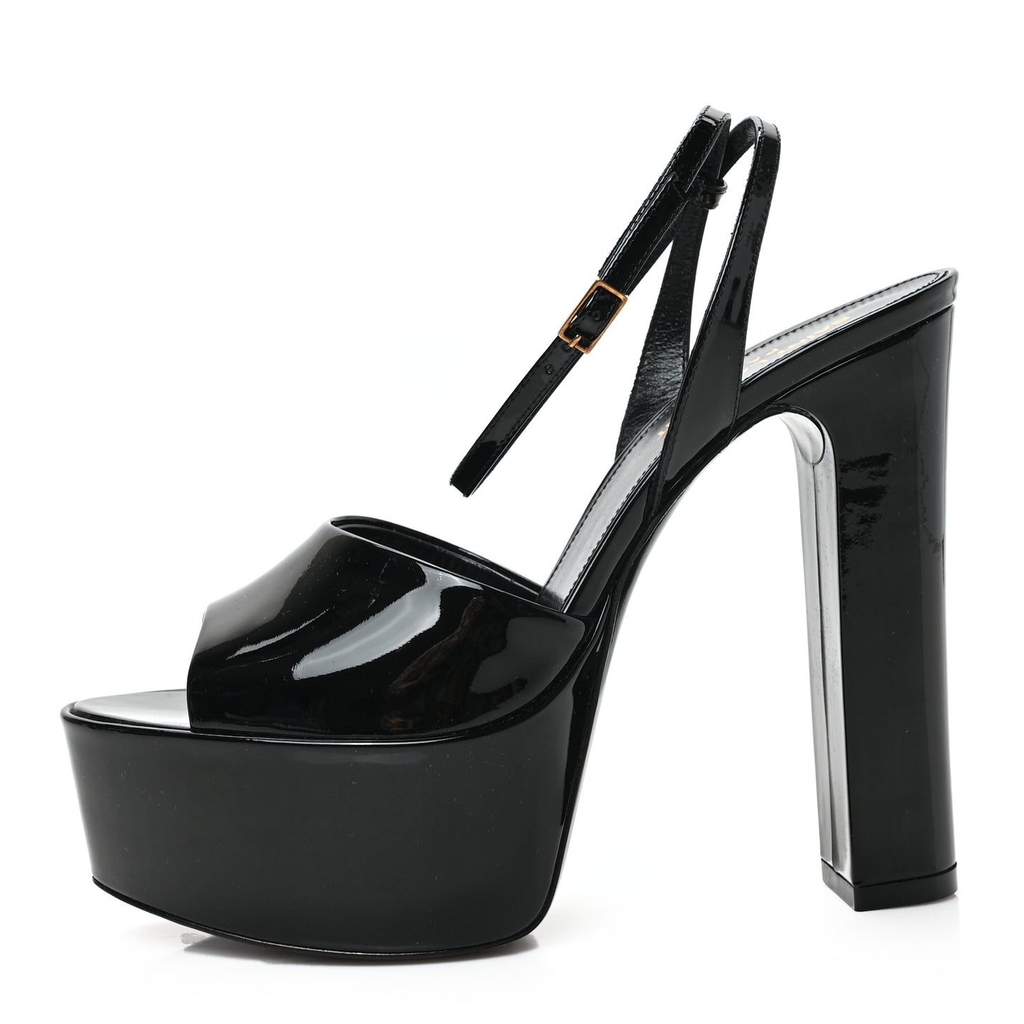 Patent Jodie 95 Platform Sandals 38 Black