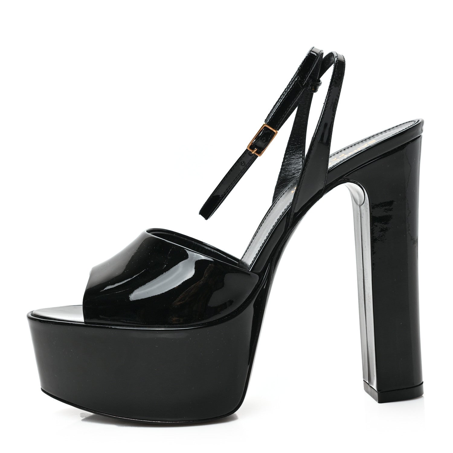 Saint Laurent Patent Jodie 95 Platform Sandals 38 Black 1 of 8