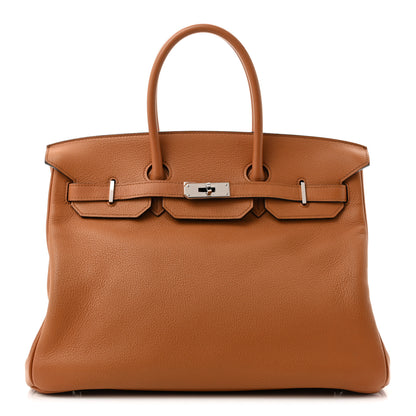 Hermes Taurillon Novillo Sea Surf and Fun Birkin 35 Toffee 1 of 15