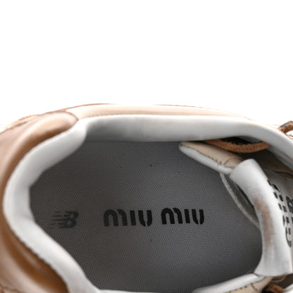 Miu Miu X NEW BALANCE Bleached Calfskin 530 SL Sneakers 41 Cinnamon Travertine Gray 8 of 10