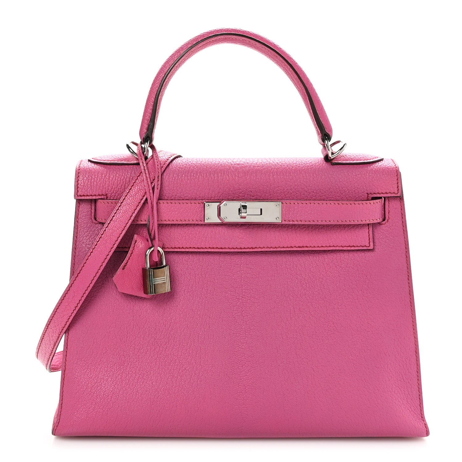 Hermes Chevre de Coromandel Kelly Sellier 28 Fuchsia 1 of 10