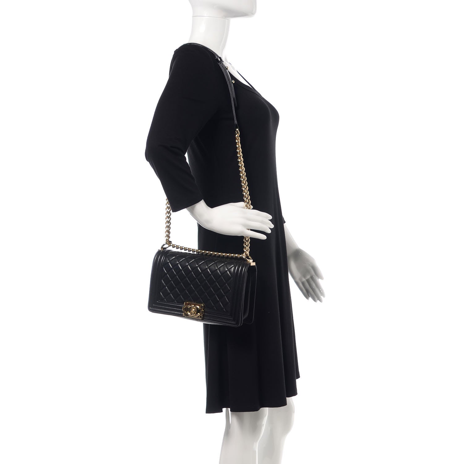 Chanel Lambskin Quilted Medium Boy Flap Black 2 of 13