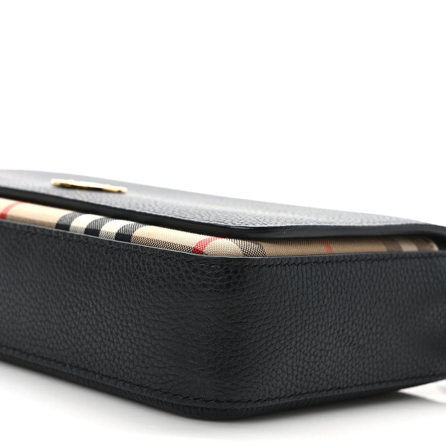 Burberry Grainy Calfskin Vintage Check Hampshire Crossbody Black 9 of 9
