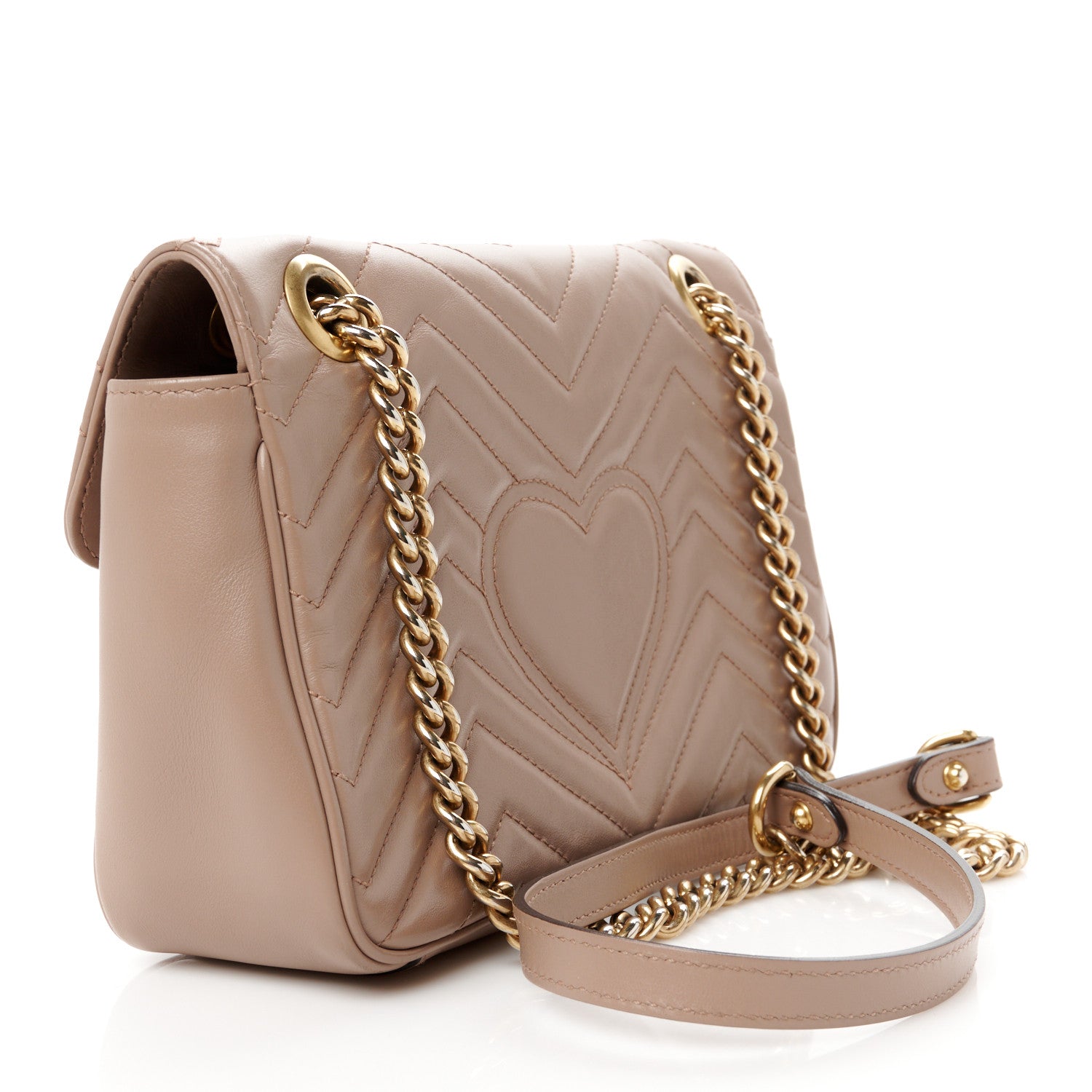 Gucci Calfskin Matelasse Small GG Marmont Shoulder Bag Porcelain Rose 3 of 17