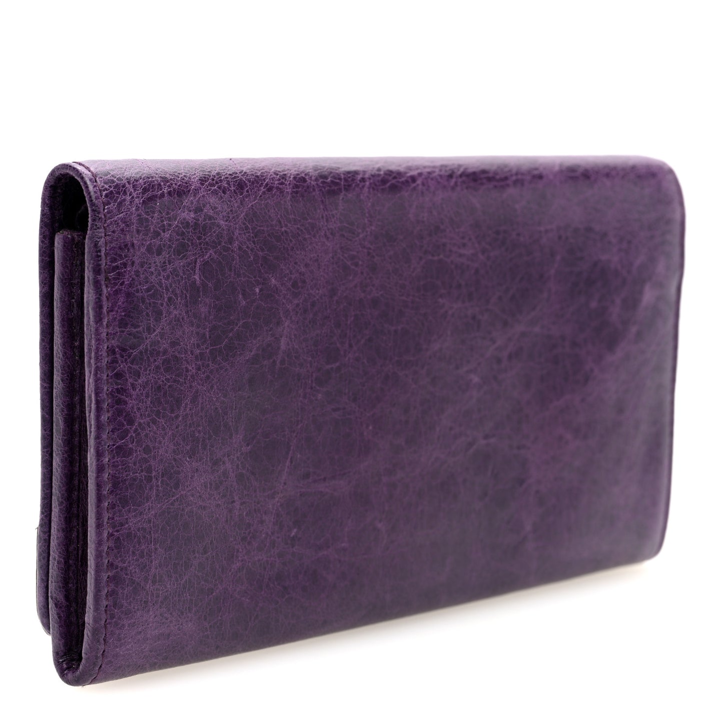 Agneau Classic Hardware Continental Zip Around Wallet Violet