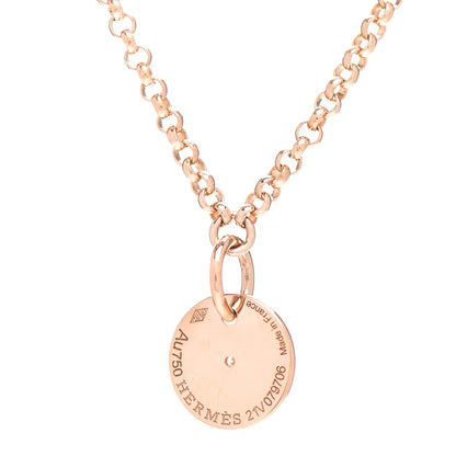 Hermes 18K Rose Gold Diamond Gambade Clou de Selle Necklace 5 of 6