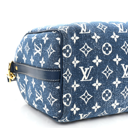 Louis Vuitton Monogram Jacquard Denim Speedy Bandouliere 25 Bleu 9 of 10