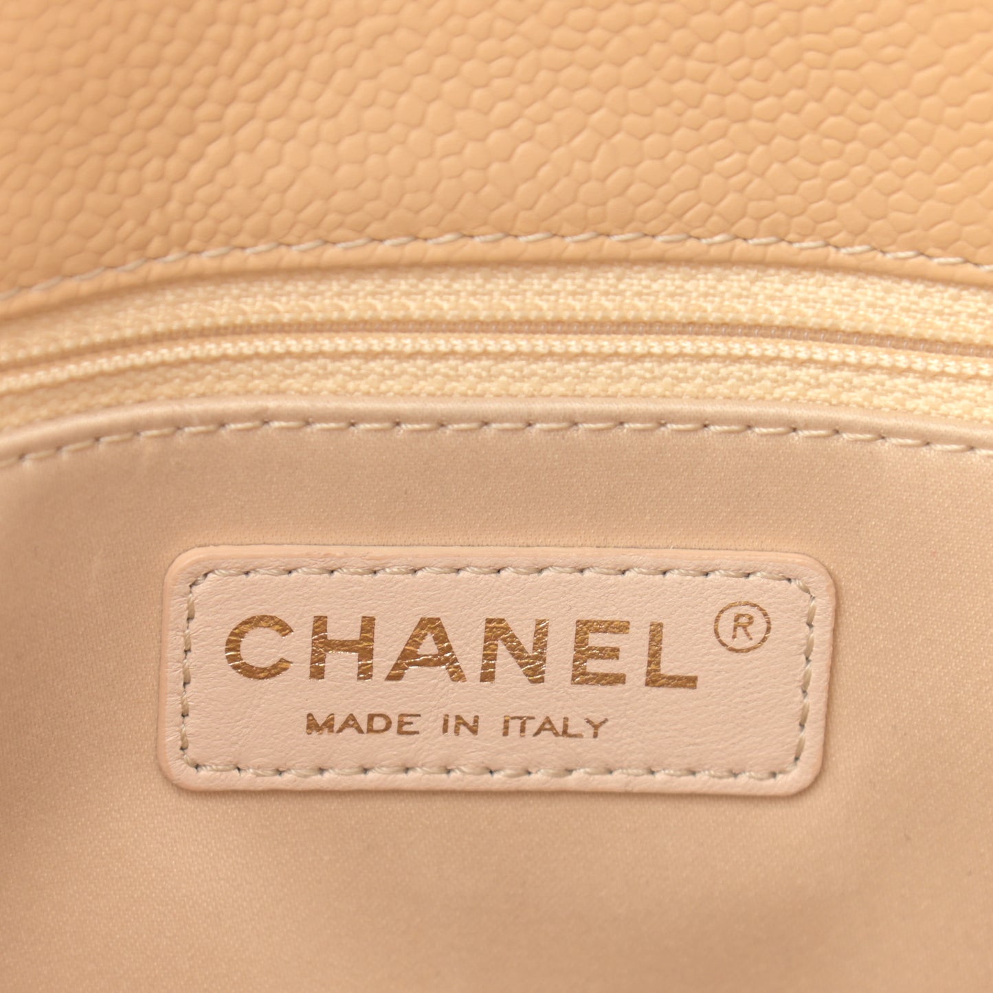 Caviar Quilted Grand Shopping Tote GST Beige Clair