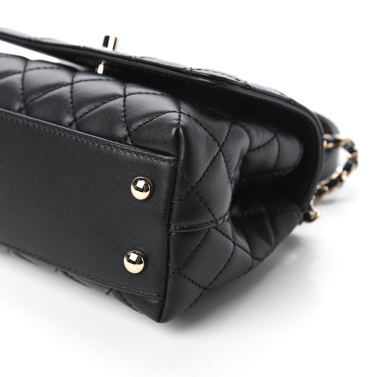 Chanel Goatskin Quilted Rainbow Extra Mini Coco Handle Flap Black 7 of 11