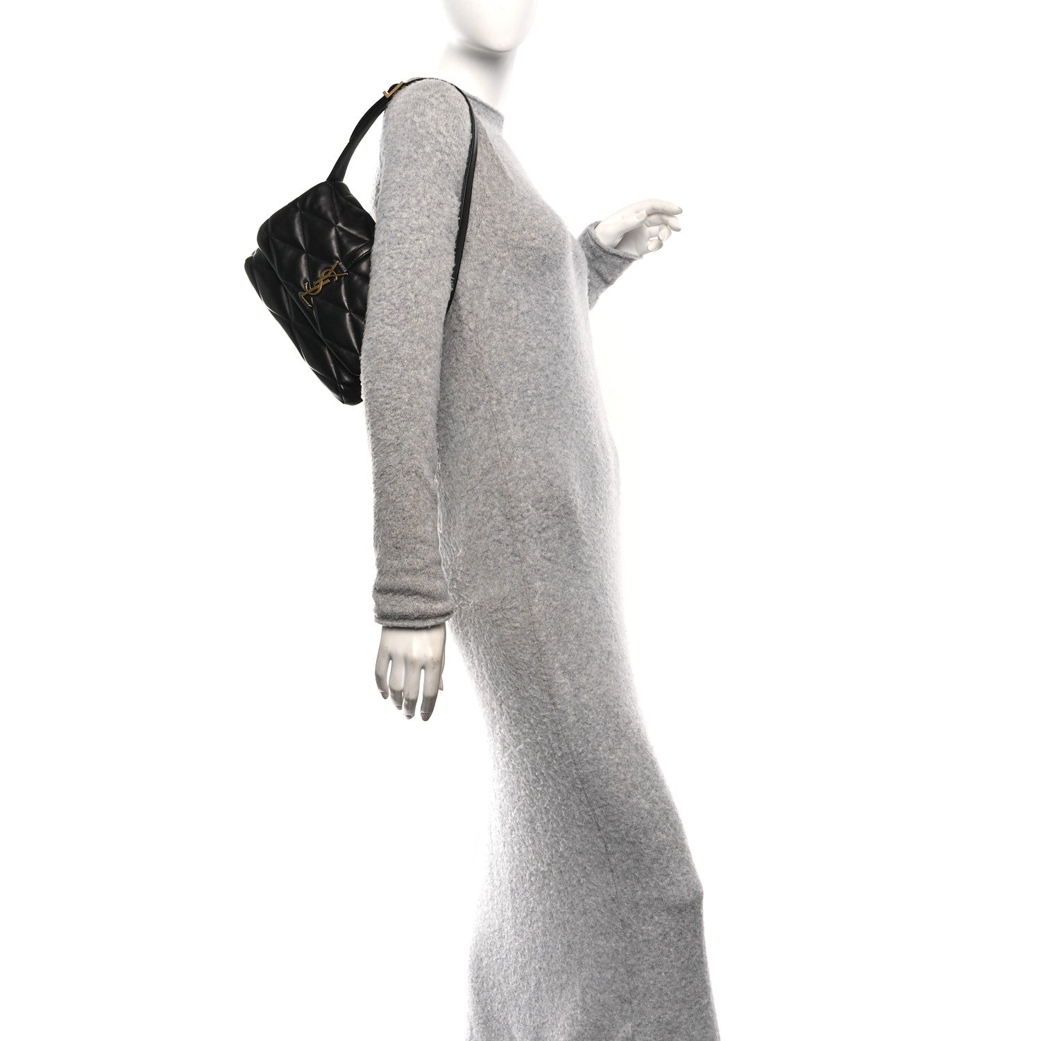 Saint Laurent Lambskin Quilted Le 57 Diamond Shoulder Bag Black 2 of 10