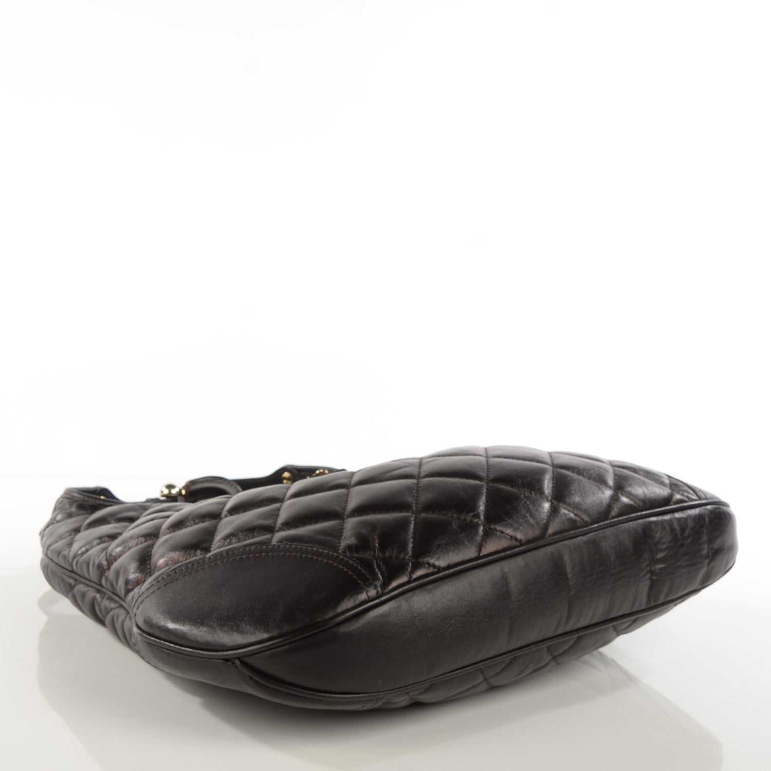 Burberry Leather Quilted Brook Hobo Brown 4 of 11