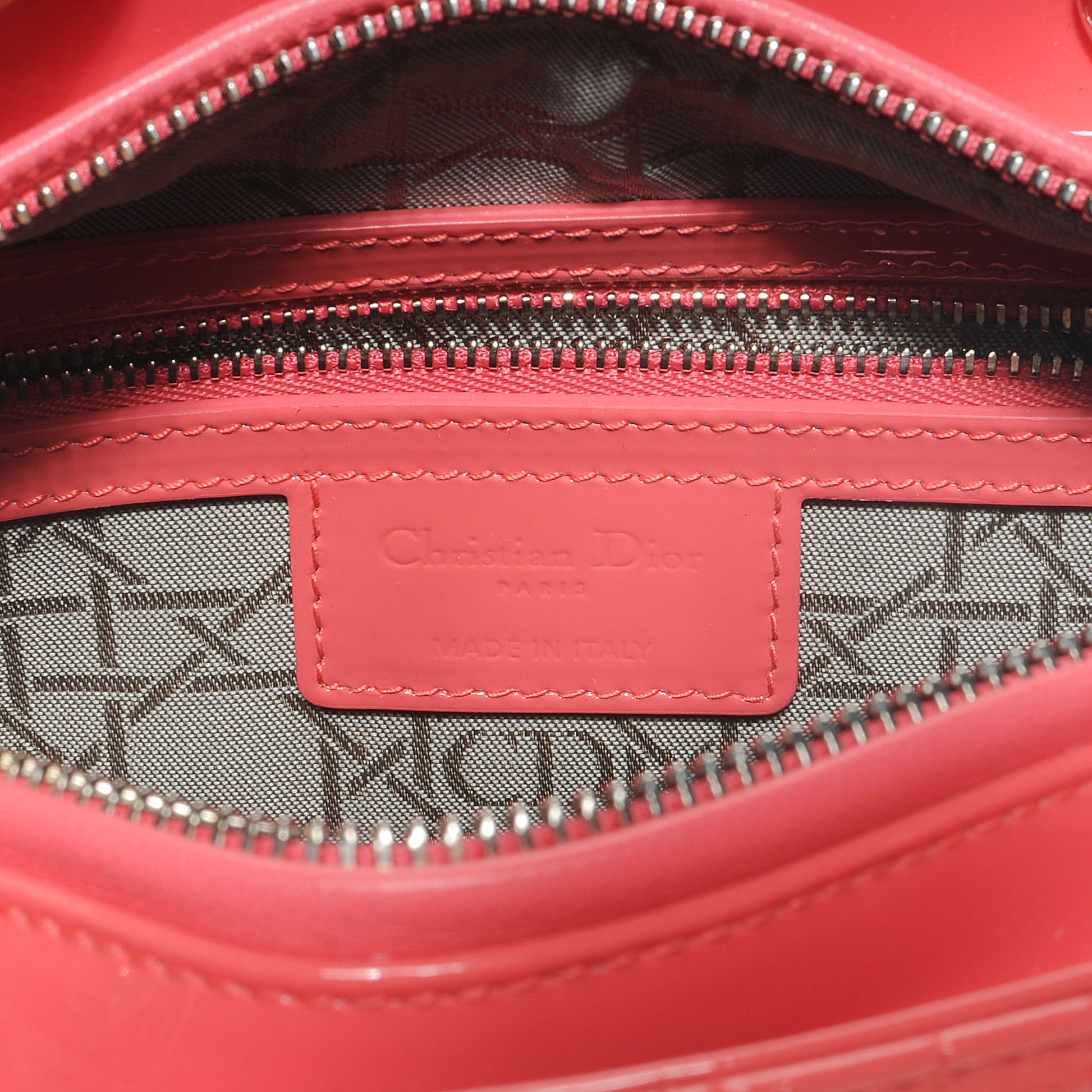 Christian Dior Patent Cannage Medium Lady Dior Coral 6 of 7