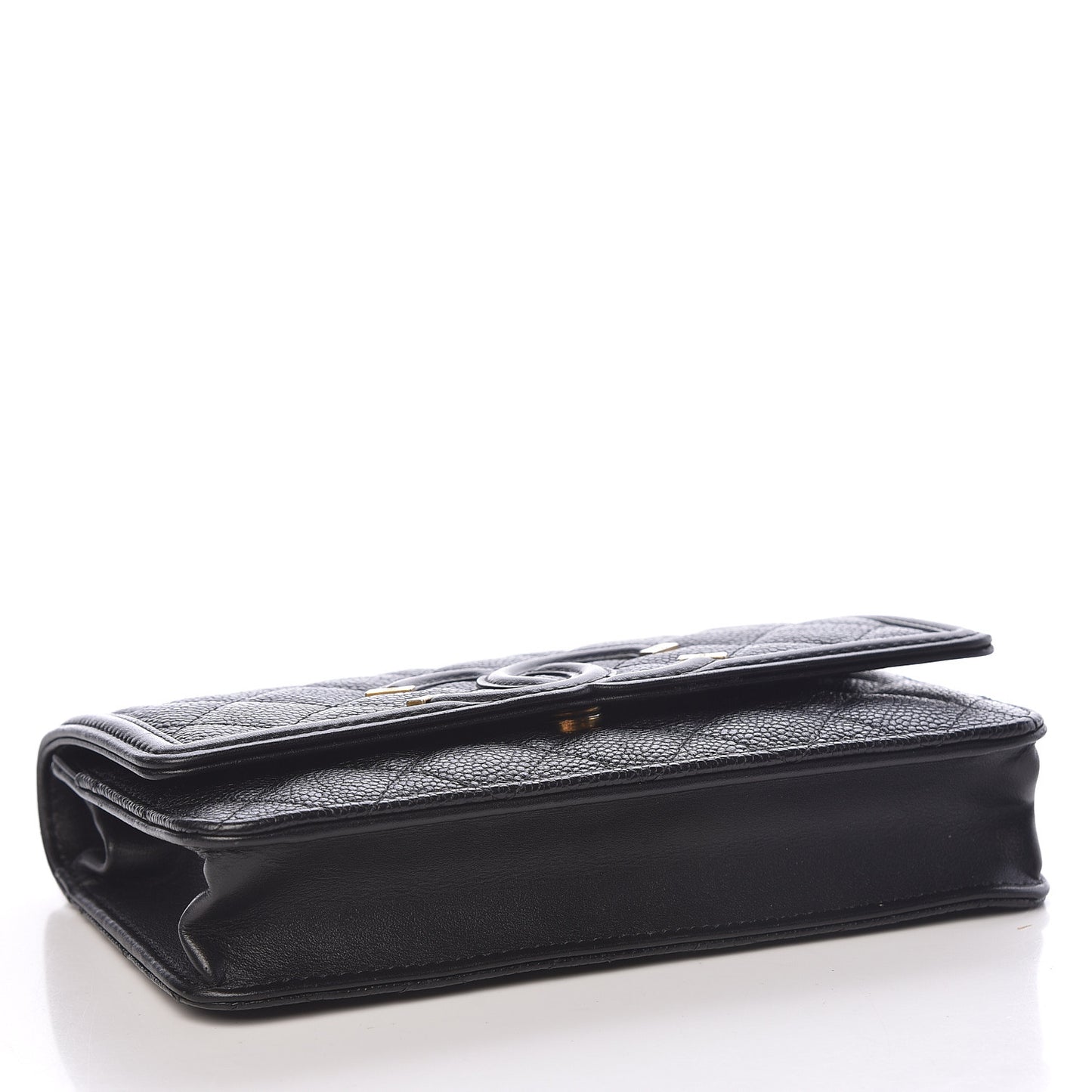 Caviar Quilted CC Filigree Wallet On Chain WOC Black