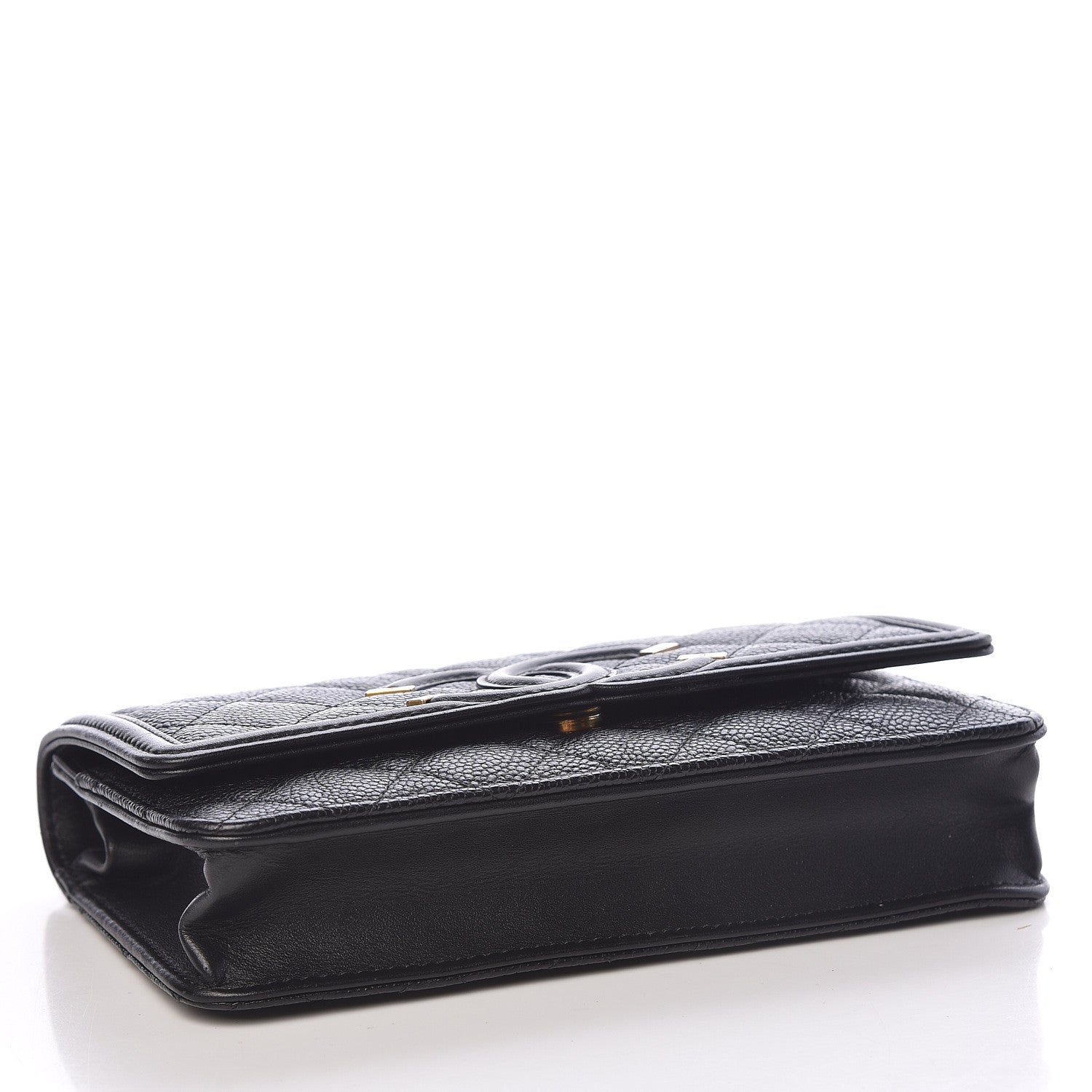 Chanel Caviar Quilted CC Filigree Wallet On Chain WOC Black 4 of 12
