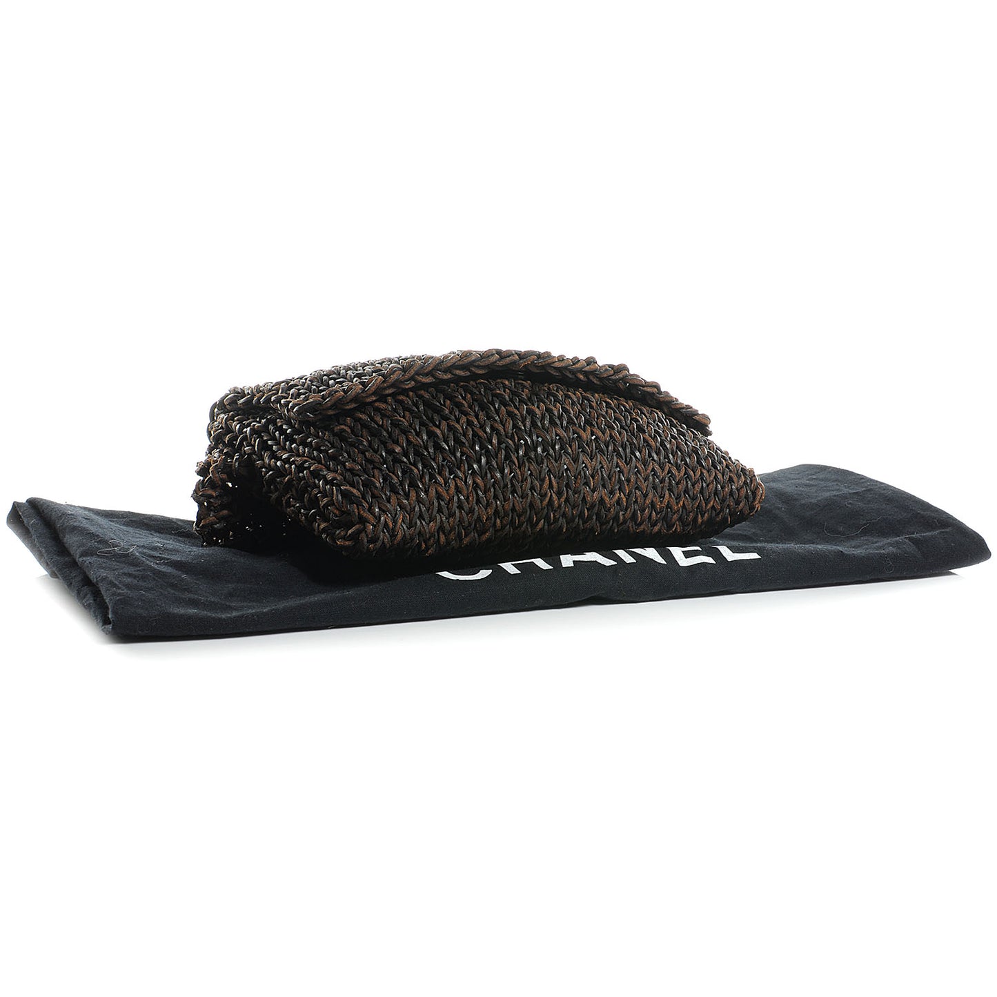 Knitted Leather Waist Belt Bag Brown