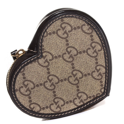 Gucci GG Plus Monogram Tattoo Heart Coin Purse Brown 3 of 7